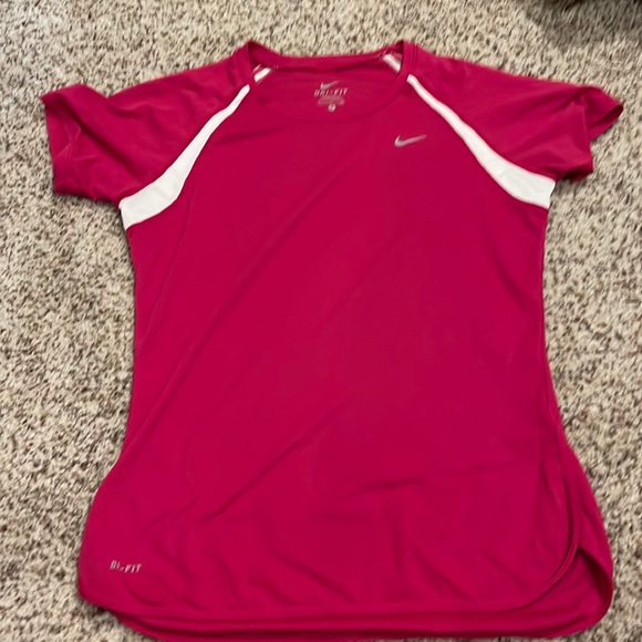 Nike Tops - Fuchsia & White Nike Drifit Top S